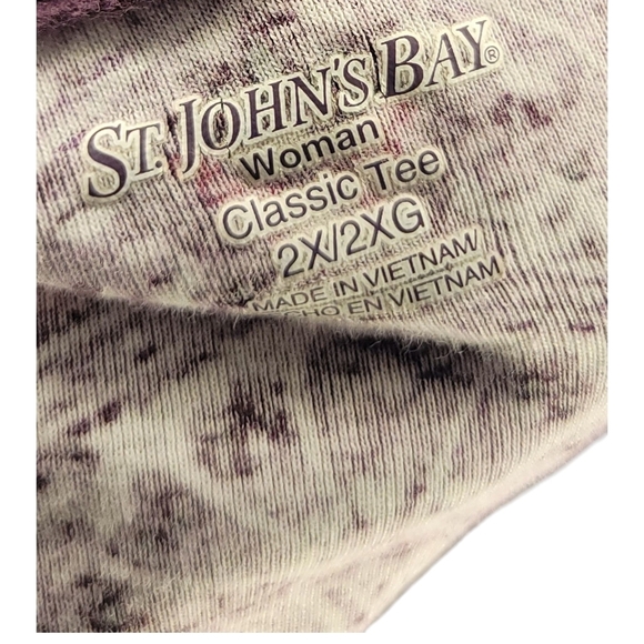 St. John's Bay Purple Patterned Blouse - Picture 4 of 5